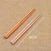 Bacchette riutilizzabili fatte a mano Bacchette in legno naturale giapponese di faggio Sushi Food Tools Bambino Impara usando le bacchette 18 cm DWA26965095400