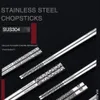 Högkvalitativ 304 Stainless Steel Chopsticks Square Laser Anti-Scalding Anti-Skid Corrosion Beständig för House Hotel Poolware Fine Workmanship