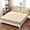 Housse de protection de matelas imperméable anti-acariens, drap-housse de couleur unie, protection pour femmes, adultes, enfants, linge de lit avec élastique 201218