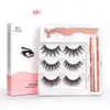 10SET Magnetic Liquid Eyeliner Magnetic Magnetic False Easezes Tweezer Set 5 Magnet False Eyelashes Set Glue Make Up Tools 3in1 set