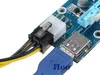 Freeshipping USB 3.0 riser 6 pz PCI-E Express 1X 4x 8x 16x Extender Riser Scheda adattatore SATA 15 pin Maschio a 6 pin Cavo di alimentazione