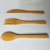 3Pcs/Set Eco-Friendly Japanese Portable 16cm Cutlery Set Bamboo Dinnerware Set Knife Fork Dinner Tableware Jam Cutlery Set For Children