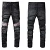 2022 High Quality NEW Men's Designer Amirs Jeans Fashion Skinny Straight Slim Ripped Jeans Stretch Casual Trousers 571