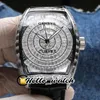 TWF جديد V2 الإصدار Grand Cintree Cutvex Gypsophila Diamond 8880 التلقائي رجالي ووتش روز الذهب الكامل الماس البني الجلود hello_watch