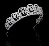 Royal Diana Crown Zircon Tiara CZ Cubic Zirconia Luxury Poadband Wedding Bridal Women Prom Headpiece Silver Headdress Hair Accesso181H