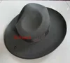 Men039s 100 chapéu de lã fedoras aba larga oversize 12cm chapéu de lã moda preto lã feltro fedora boné de lã chapéu equestre b83409420