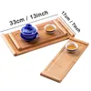 Rectangle Wooden Tea Tray Serving Table Plate Snacks Food Storage Dish for Hotel Home Wood Serving Trays Teas Tables 33*17*1cm WLY BH4471