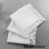 Lace Thin Handkerchief White Woman Wedding Gifts Party Decoration Cloth Napkins Plain Blank Handkerchieves High quality LLS92-WLL