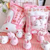 Un sac de 8 pcs mini pingouins en peluche jouet créatif oreiller en peluche animal ours brun pudding poupée jouet pour enfants fille anniversaire LJ200914