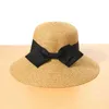 Sun Hat Women Summer Beach Accessory Straw Wide Brim Ribbon Breathable Upf50 For Teenagers G220301