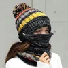 Beanie/Skull Caps Wenyujh winddichte muts hoed vrouwen warme gebreide hoeden sjaal sets winter gevoerde nekbeschermer 3 pc set fietsen wollen caps1