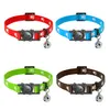 4pcs/lot Quick Release Cat Collar Nylon Safety Breakaway Cat Kitten Collars With Bell For Small Pets Cats Dogs Mixed bbydsb