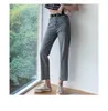 Colorfaith Damen-Jeans, lässig, gerade, hohe Taille, Hose für Damen, knöchellang, J8828, 210203