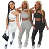 Frauen Schlank Trainingsanzüge Zwei Stück Hosen Set Sexy aushöhlen Crop Top Bodycon Leggings Anzug Damen Zipper Split Bodysuit Clubwear