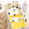 Pościel Bawełna Cartoon Crib Zderzak Linens Ochronna Case Cot Arkusz Infant Pillowcase Baby Bed Set 201210