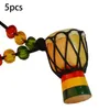 Pendant Necklaces 5pcs Mini Jambe Drummer Individuality Djembe Percussion Musical Instrument Necklace African Hand Drum Toy2391