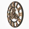 Relógios de parede feitos à mão em grandes dimensões 3D Retro Retro Rustic Luxury Art Big Gear de madeira Vintage Large Clock no estereoscópico4223963