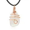 gold plated winding irregular natural stone agate crystal pendant necklace jewelry drop selling NE12141874337