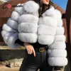 Cappotto di pelliccia di pelliccia di peluche delle donne allentati alla moda addensò caldo Giacca alta vita alta cappotti in stile strada donna inverno 2020 Nuovo