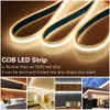 COB LED Strip Light 480 LED's Hoge dichtheid Flexibele 3000K 4000K 6000K IP67 Waterdichte LED-tape DC12V 24V 5m / partij