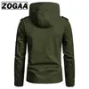 Zogaa Brand Slim Men Jacket Army Green Military Cappotto a vita larga Casual Cotton Hooded Windbreaker Giacche Soprabito Uomo 201111
