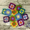 DIY crochet doilies multicolor montanhas quadradas mesa tapetes decoração artesanal crochet copo pad 9cm lã roupas patch 50 pcs / lote y200328