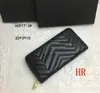 Women black Zig Zag Credit card holder leather long zipper marmont Coin purse wallet Fashion love clutch wallets GUI4578