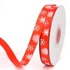 25 yards 10mm Kerst lint afgedrukt grosgrain linten voor geschenkverpakking bruiloft decoratie haar bogen diy gratis verzending