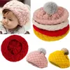 Baby Bates Pompom Knit Bonés Garotas Gorro Garento Inverno Crianças Faux Quente Crochet Cap Crianças Acessórios M3123