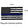 Bandera de coche estadounidense de línea azul delgada de 30X45 cm con postes de 43 cm, tela de poliéster 100D, impresión de un solo lado, envío gratis