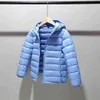 Crianças 2-14 anos de idade para baixo roupas de jaqueta de algodão para meninos meninas acolchoado crianças casacos com capuz p5076 211222
