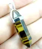 Natural Gem Stone Lapis Opal Crystal Quartz Hexagonal Pendulum Reiki Charm Penduloum Pendants DIY Jewelry Making Necklaces 24Pcs 220228