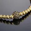 Fatti a mano grandi perline palla intrecciata macramè fascino avvolgere cavo braccialetto di perline braccialetti corda regolabile gioielli per uomo donna