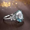 Diamond Topaz Ring Crystal Butterfly Rings engagement Wedding Fashion Fine jewelry for women