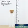 50 unids / lote 22 * ​​50mm 10 mm Mini botellas de vidrio con tapón de corcho Artesanías Tiny Jars Transparent Vacío de cristal de vidrio Tarro Regalo de la botella