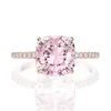 Shipei 925 Sterling Gümüş Radyant Pembe Mugaralandırılmış Moissanite Elmaslar Taş Düğün İnce Mücevher Nişan Gül Altın Yüzük J0112255I