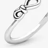 Nytt märke 925 Sterling Silver Infinity Knot Ring för Kvinnor Bröllop Ringar Mode Smycken