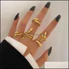 17Km Trendy Green Crystal Stone Ring For Women Fashion Bohemian Gold Color Animal Snake Rings Set Jewelry Gifts Drop Delivery 2021 Band Vtl5