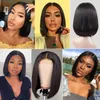 Ishow Brazilian Straight Straight Bob Peruca 4x4 Lace Encerramento Human Human Human Wigs 4/27 Ombre Marrom Cor Natural Rendas Peruca dianteira Para As Mulheres Meninas 8-14inch Todas as idades