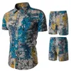 2020 Men d'été Fashion Floral Print Shirts Shorts Sets Male à manches courtes masculines Man Hawaiian Beach Casual Tracksuit plus taille Q01253263924