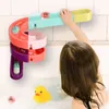 QWZ New DIY Baby Bath Toys Wall Suction Cup Marble Race Run Track Bathroom Bathtub Kids Play Water Games Toy Set for Children LJ201019