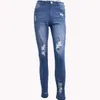 Sexy femmes jean Denim jean déchiré trou pantalon taille moyenne Stretch coupe ajustée crayon pantalon pantalon S-3XL 2020