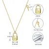 925 Sterling Zilver 18 K Goud Hart Lock en Key Necklace Hangslot Ketting Hanger Fijne Sieraden Voor Dames Daughter Vriendin Gift Q0531