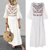 Zanzea Summer Summer Beach Dress Long Women Women Casual Flare Sleeve Loose Sundress Fashion Fashion Ruffled Chic Vestidos Robe Femme T200416