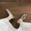 Chinelos grandes tamanho 35 41 apartamentos sapatos mulheres deslizamento em mocassins casuais plana quadrado dedo dedo Ballerina Marca de moda zebra padrão de cobra outono sapatos 220307