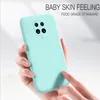 Caso de silicone líquido para Xiaomi Redmi Nota 9 8 Pro 9S 8T 7 9A 8A 7A PhoCophone X3 NFC Candy Cor Silicone Silicone Tampa traseira