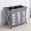 Shushi Waterproof home laundry Basket oxford collapsible laundry basket metal dirty cloth storage Portable laundry organization T2242v