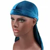 Men039s satynowe durarag bandana turban peruki Mężczyźni jedwabisty deszcz nagłówek opaska na głowę moda Pirate Hat Hair Akcesoria YHM2667085569