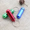 48 * 17mm aluminium pil doos case fles houder container sleutelhanger sleutelhanger sleutelhanger opslag jar wb3098