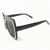 Luxus-Sonnenbrille mit übergroßen Farbtönen für Damen, Imitation von Diamant-Sonnenbrillen, Anti-UV-Brillen, Vintage-Brillen für Schutzbrillen
